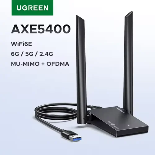 ugreen-wifi6e-main UGREEN WiFi6E Adapter AX5400 6G/5G/2.4G Tri-band for Desktop Laptop Windows 10/11 WPA3 Dual Antennas