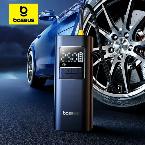 baseus-airpump-main Baseus Wireless Air Pump Portable Air Compressor Smart Digital Electric Car Air Pump for Car Motorcycle Bicycle - Black