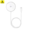 baseus-qi2-wificharger-main Baseus Qi2 15W Magnetic Wireless Charger Mini Fast Charging Phone Charger For iPhone Samsung Earbuds - Silver