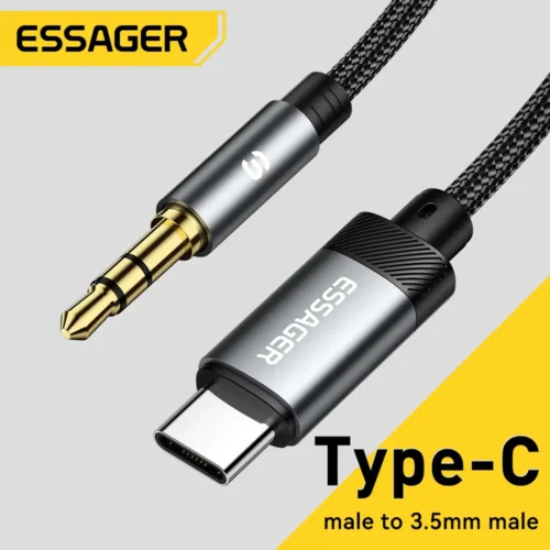 essager-usbc-to-35mm-main Essager Audio Jack Cable USB Type-C to 3.5mm Jack AUX Cord Car Speaker Headphone Converter