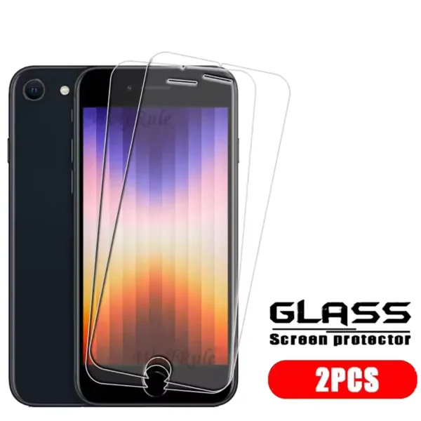 iphone-se2022-glass-protector iPhone SE 2022 HD Glass Transparent Clear Screen Protector 2Pcs