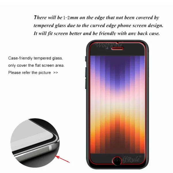 kf-Se5e6c4b3f63d41e9a43e6b609ed61e67c iPhone SE 2022 HD Glass Transparent Clear Screen Protector 2Pcs