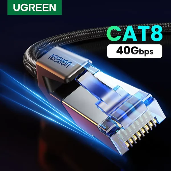 ugreen-cat8shieldedcable-6 UGREEN CAT 8 Ethernet Cable High Speed Braided 40Gbps 2000MHz Network Round Cable RJ45 Shielded