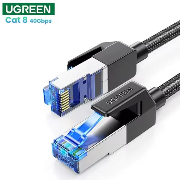 ugreen-cat8shieldedcable-main UGREEN CAT 8 Ethernet Cable High Speed Braided 40Gbps 2000MHz Network Round Cable RJ45 Shielded