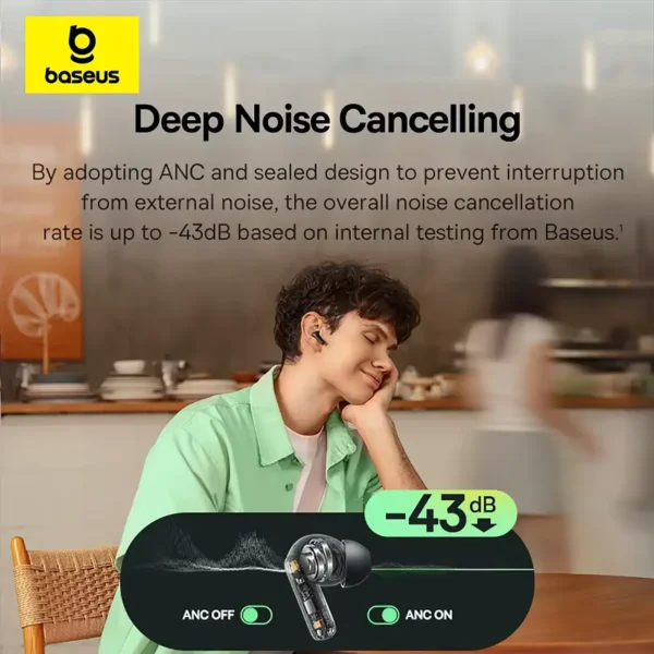 baseus-anc-earphones-1 Baseus Bass EP10 NC -43dB Noise Cancelling ANC True Wireless Earbuds Bluetooth 6.0 In-Ear Wireless Earphones 4-Mics ENC