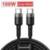 Baseus USB Type-C to Type-C PD 100W Fast Charging Cable for iPhone 17 16 15 Samsung MacBook