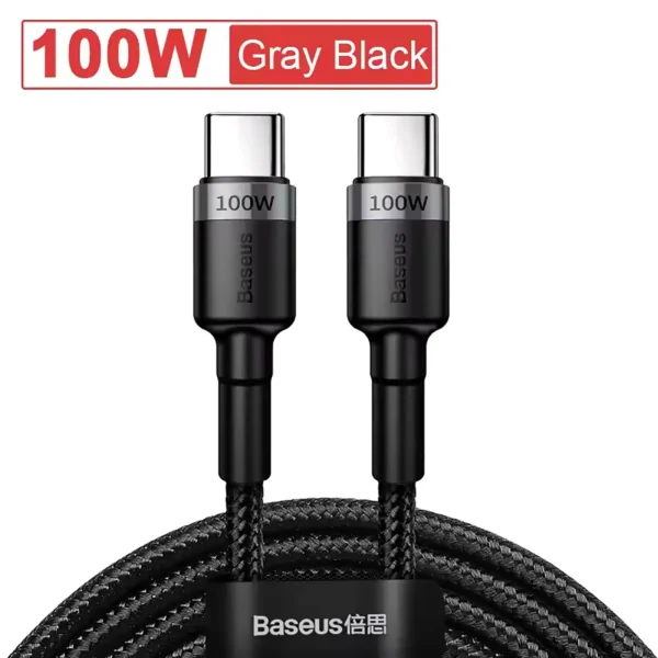 Baseus USB Type-C to Type-C PD 100W Fast Charging Cable for iPhone 17 16 15 Samsung MacBook