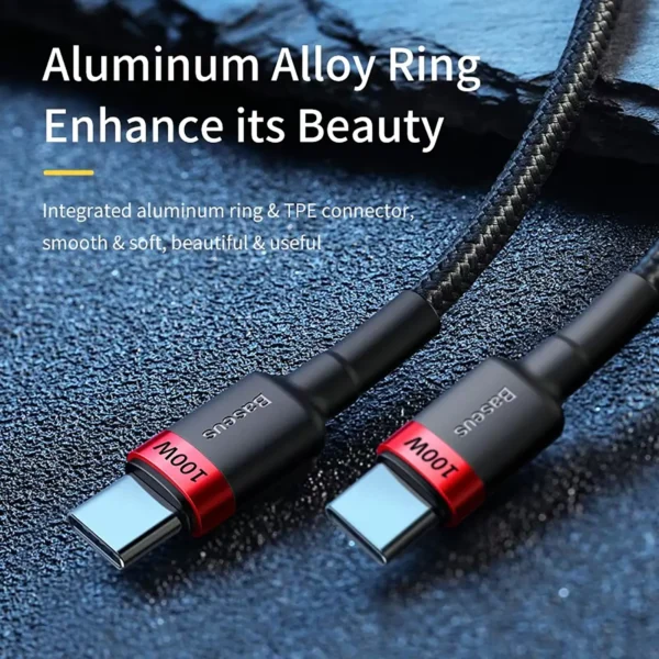 Baseus USB Type-C to Type-C PD 100W Fast Charging Cable for iPhone 17 16 15 Samsung MacBook