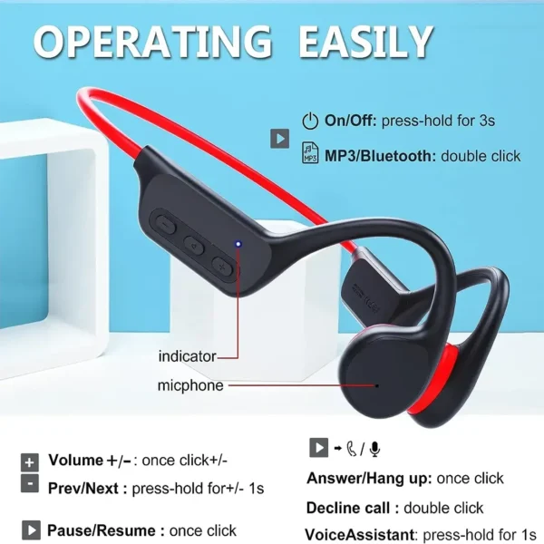 bone-earphones-mp3-13 VBNM X7 Bone Conduction Earphones Bluetooth 5.4 for open Sports IPX8 Waterproof With 32GB MP3 Music Headset