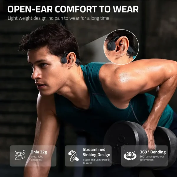bone-earphones-mp3-6 VBNM X7 Bone Conduction Earphones Bluetooth 5.4 for open Sports IPX8 Waterproof With 32GB MP3 Music Headset