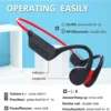bone-earphonesmp3-9 VBNM X7 Bone Conduction Earphones Bluetooth 5.4 for open Sports IPX8 Waterproof With 32GB MP3 Music Headset