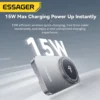 Essager 2-in-1 Wireless Charger Qi2 15W Magnetic Wireless Charging Stand For iPhone EarBuds Watch - Grey