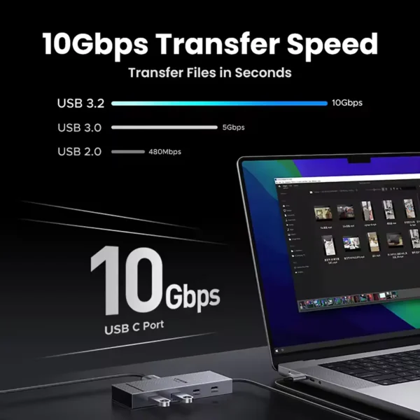 UGREEN USB-C HUB 7-in-1 Dual Display 2xHDMI 4K60Hz USB 10Gbps PD100W for MacBook Laptop Docking Station