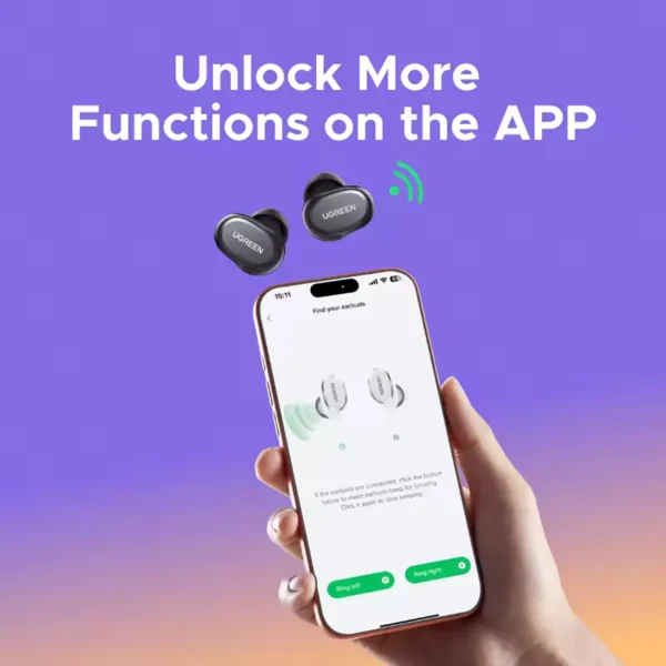 ugreen-earphone-dots-5 UGREEN Dots Wireless Earbuds Bluetooth 6.0 Light Weight Deep Bass Sound 35H Play Earphones Mic - Black