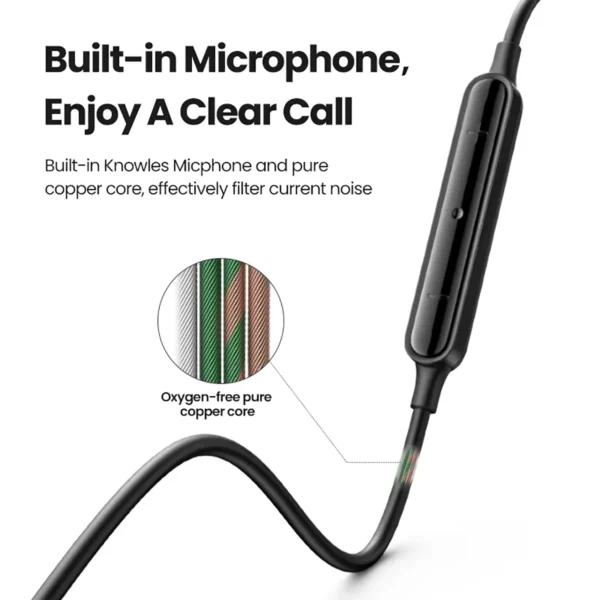 ugreen-wired-earphone-1 UGREEN Wired Earphones With Microphone In Ear USB-C 3.5mm Noise Cancelling For Computers iPhone Samsung - Black