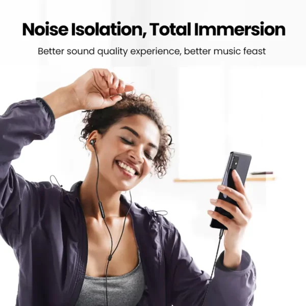 ugreen-wired-earphone-3 UGREEN Wired Earphones With Microphone In Ear USB-C 3.5mm Noise Cancelling For Computers iPhone Samsung - Black