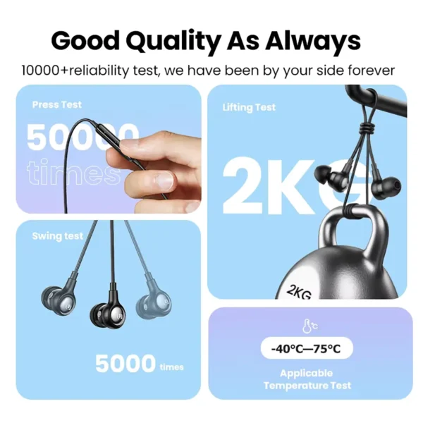 ugreen-wired-earphone-4 UGREEN Wired Earphones With Microphone In Ear USB-C 3.5mm Noise Cancelling For Computers iPhone Samsung - Black