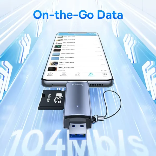 baseus-usbcardreader-1 Baseus Card Reader USB C USB3.0 to SD Micro SD TF Memory Card