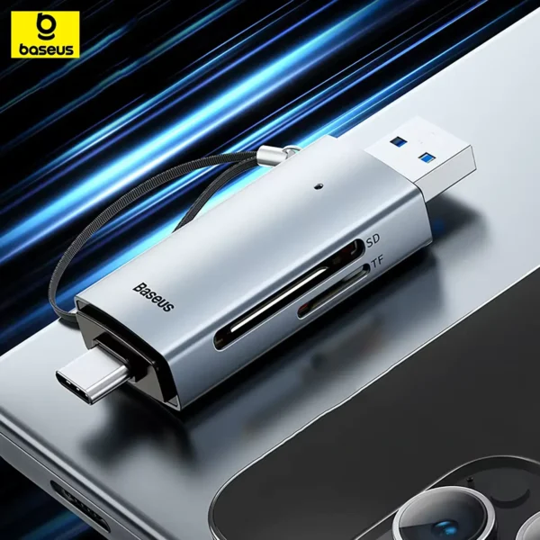 baseus-usbcardreader-main Baseus Card Reader USB C USB3.0 to SD Micro SD TF Memory Card