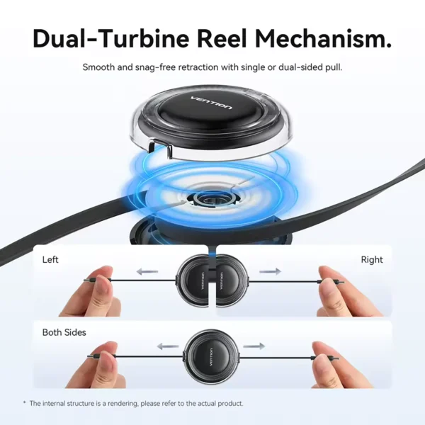 vention-retractableusbccable-3 Vention 100W Retractable Type-C to Type-C Cable 5A Fast Charging Wire Cord For iPhone Samsung Android iPad MacBook