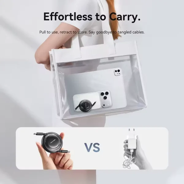 vention-retractableusbccable-4 Vention 100W Retractable Type-C to Type-C Cable 5A Fast Charging Wire Cord For iPhone Samsung Android iPad MacBook