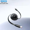 vention-retractableusbccable-main Vention 100W Retractable Type-C to Type-C Cable 5A Fast Charging Wire Cord For iPhone Samsung Android iPad MacBook
